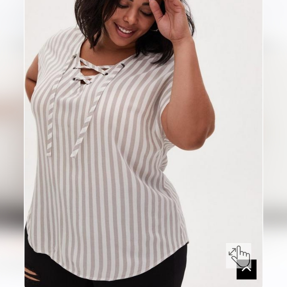 TORRID New! Rayon Crepe Lace-Up Dolman Top